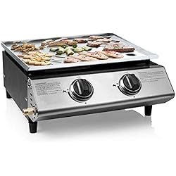 Eurotel ® Plancha à Gaz - Acier INOX - 6.3 KW - 48 x 45 x 19 cm