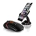 Produktbild LOUISWARE - Universal Auto / KFZ Halterung mit Flexible Winkel Einzustellen; 360 Grad drehbar mit Haftsauger für Windschutzscheibe, Armaturenbrett Halterung in Auto; 50 bis max. 100mm Breite für iPhone, Samsung, Huawei, HTC, Nokia, Sony, LG usw. passend für verschiedene Displaygrößen (4"-5,5"); Farbe schwarz