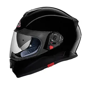 SMK Twister Full Face Helmet with Pinlock Fitted Clear Visor (GL200/Gloss Black, L)