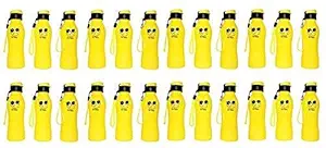 KIVYA Birthday Party Return Gifts for for Kids in Bulk Smiley Water Bottles for Kids Gift for Girls / Boys and School Supplies , Yellow - Pack of 24