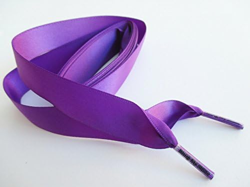 Purple Satin Ribbon Shoelaces for Converse Trainers Lo's & Hi Tops with Our Bling My Shoes Logo Aglets Bling My Shoes Trademark UK00003085705