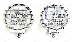 THE BEST STORE UNIVERSAL HILUX OFF ROAD LAMP (CLEAR GLASS LENS) 12V 55W H3 BULB FOR MAHINDRA THAR, GYPSY, TRACTOR, SUVs (SET OF 2)