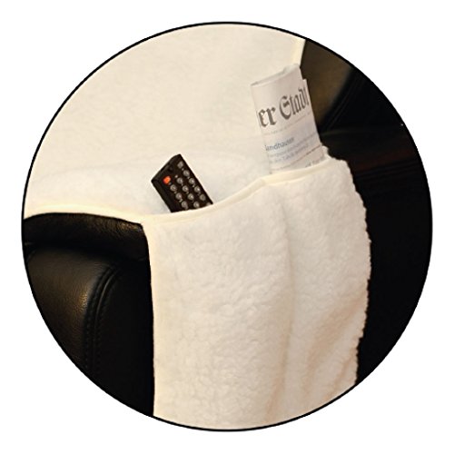 Sesselschoner 147x147cm Überwurf Lammflor Polsterschutz, Auswahl: Farbe – hellbraun – nougat - 5