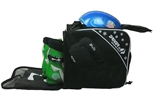 Driver13 ® Bolsa para Botas de esquí para niños Bolsa para Botas de esquí con Compartimento para el Casco para Botas duras y Blandas Patines en línea y Bolsa para Botas Negro