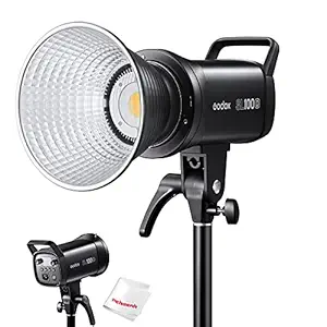 GODOX SL100D Bowens Mount LED Video Light, 100W CRI96+ TLCI97+ 5600K, 32100Lux@1m, 8 Lighting Effect, APP Bluetooth Control, 120 degreeBeam Angle, Intutive User Interface, Compact Size, Black