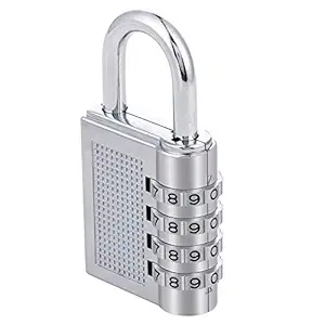 Tiny Deal 4-Digit Safe PIN Hand Bag Shaped Combination Padlock Lock (Colour May Vary, Silver)