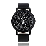 YRWQV Uhren Star Minimalist Uhren für Liebhaber Strap Starry Sky Watch, B
