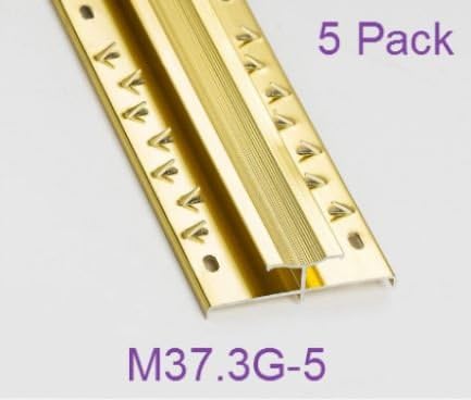 Carpet/Flooring Door Strip (Short) (5 Pack, Gold)