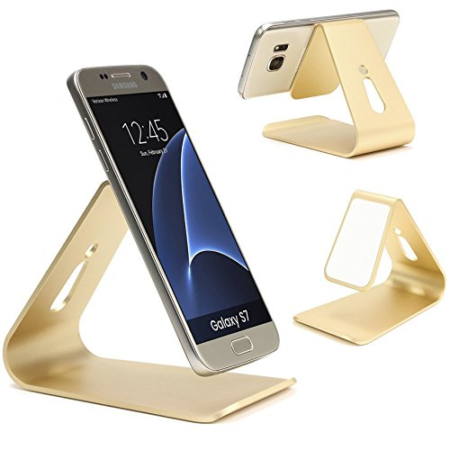 Universal Aluminium Smartphone Handy Tablet Ständer Alu Tablet und Handy Halter Samsung, Nokia , Apple, HTC und viel mehr … ScorpioCover Variante1 gold