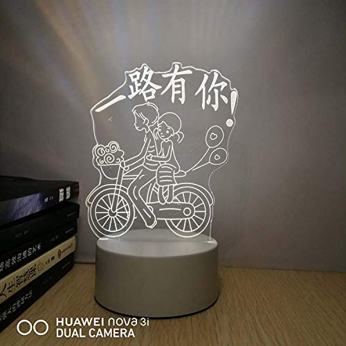 Preisvergleich Produktbild Nachtlicht 3D USB-Einsteckschalter-Schlafzimmerbett führte kreatives Feriengeschenk der kleinen Tischlampen-Schlafsaaldekoration vollständig mit Ihrer bunten Note des USB-Datenkabels