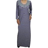Indiatrendzs Women's Nightgown Wool Hosiery Striped Printed Winter Maxi Nighty