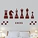 Price comparison product image Chess Pieces Game Hobby Bedroom Cool Living Wall Art Stickers Decal Vinyl Room Bedroom Boys Girls Kids Adults Home Livingroom Quotes Kitchen Bathroom Accessories Mural