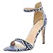Produktbild SHE.White Damen High Heels Mode Schlangenleder Sandalen Sexy Open-Toe-Stiletto-Sandalen Sommer Schnallenriemen Schuhe Elegant Pumps 35-43