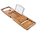 Produktbild KKCF Extensibler Badezimmerspeicher Stand Tray Natural Bamboo Bath Caddy Multifunktion Badewannendusche Caddy Unit 2 Boxen,1BOX