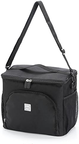 KuanGuang 14L Black Large Heat Preservation Insulation Bag Lunch Box Picnic Cool Bag for Men and Women