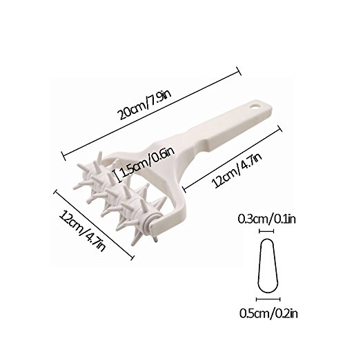 Meta-U Super High Quality Weiß Plastik 48 Pins Time-Saver Teig Handwerk Pizza Teig Roller Docker Mit Einem Unteren Loch Zum Aufhängen – Niemals Abbrechen, Niemals Fallen (Weiß) - 7