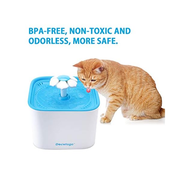 Docatgo Fontaine à Eau Pour Chat Chien Distributeur Deau Pour Chat 2l Fontaine Pour Chien Avec Filtre De Rechange 4 Pcs Bol à Boire Pour Chat Et