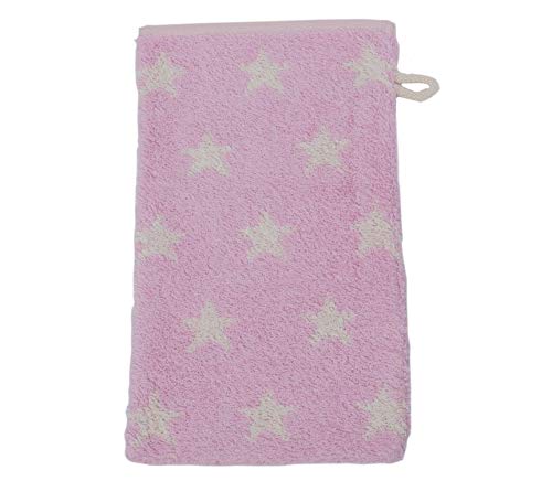 Preisvergleich Produktbild framsohn Kinderwaschhandschuh"Organic Stars" 22 x 16 cm Rosa