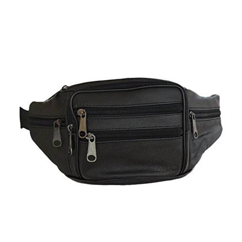 Gürteltasche Doggy Bag Sporttasche Bauchtasche Hüfttasche schwarz echtes Leder - 2