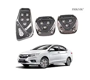 PRIKNIK Anti-Skid Car Pedals(Manual Shift) 3 Pcs Sports kit Pad Covers Set Compatible with City