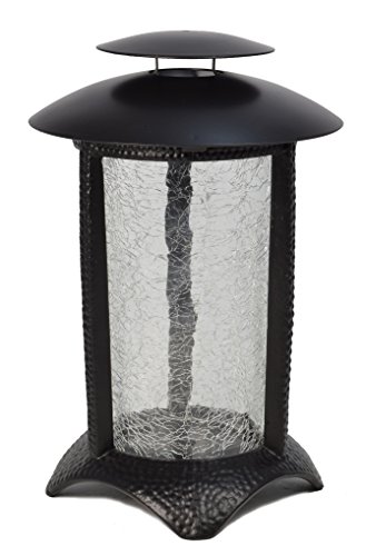 Paul Jansen Grablaterne rund aus Aluminium mit Echtglaszylinder, schwarz