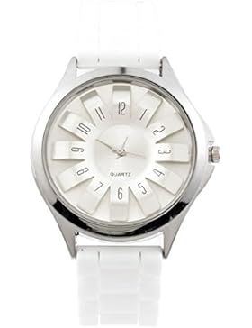 MJartoria Damen Herren Armbanduhr Quarz Uhr Modeschmuck Silikagel Mode Design Weiß