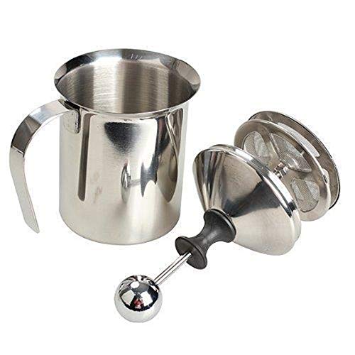 Montalatte Manuale In Acciaio Inox – Doppia Maglia Per Schiuma Cremosa – 400 Ml E 800 Ml