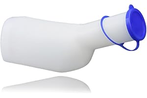 HUVZOR Urinal Homme 1000ml - Récipient Anti-Fuite Polypropylène avec Couvercle Transparent, Idéal pour Soins à Domicile, Hôpitaux et Voyages - Confortable et Hygénique