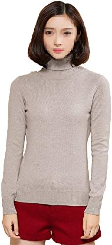 XGMSD Female Thick Sweaters Autumn Winter Warm Bottoming Shirt Cashmere,Camel-XL