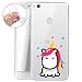 Produktbild Finoo Huawei P8 Lite 2017 Weiche flexible Silikon-Handy-Hülle | Transparente TPU Cover Schale mit Motiv | Tasche Case Etui mit Ultra Slim Rundum-schutz |Einhorn bunte Haare