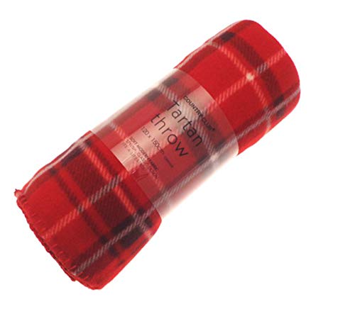 QPC Direct Red Tartan Check Super Soft Fleece Throw, 120 x 150cm QPC Direct Red Tartan Check Super Soft Fleece Throw, 120 x 150cm