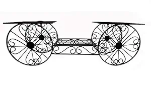 GIG Handicrafts 3 Tiers Parisian Style Wrought and Cast Iron Garden Cart and Flower Pot Plants Holder Display Rack Pot Stand Plant Stand (66 cmx 21 cm x 21 cm, Black)