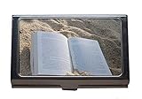 Professioneller Visitenkarten-Etui, Strandbuchwissen, Kartenhalter aus Edelstahl (Silber 0212)
