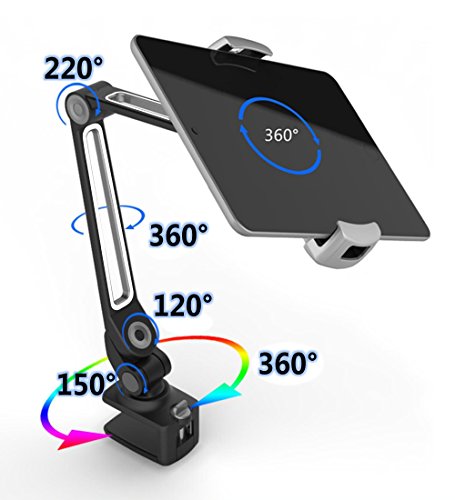 ZenCT Tablet Halterung,Desktop-Ständer Multi-Winkel Aluminium Tablet Halter für iPad Air Mini, Galaxy Tab, E-Reader 4″-10.1″ - 4