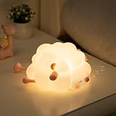 Coverzone Yumuşak Silikon Koyun Mini Gece Lambası Dekoratif Işık Derecesi Ayarlanabilir Yatak Odası Lambası Sleeping Sheep Ki