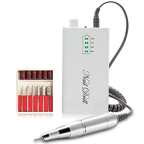 30000RPM Portable Nail Drill Machine, AZ GOGO Professional Rechargeable Electric Efile Nail Drill for Acrylic Gel Nails, Manicure/Pedicure, Polishing, Cuticle - Salon or Home Use