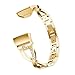 Produktbild Fcostume Stilvoller X-Link Verstellbare Riemen mit Metallarmbändern und Strasssteinen für Fitbit Charge 3 (Gold)