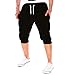 Produktbild ZEZKT-Herren Chino Shorts - Bermuda Kurze Hose Mit Kordel - Baumwolle Regular Fit Jogginghose Kurze Hose Sweatshorts Cargo Shorts Freizeit Sports Shorts Sommer (M, Schwarz)