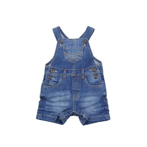 Minoti Baby Boys Cool Denim Bib Short With Antique Brass Detail - 18-24mths
