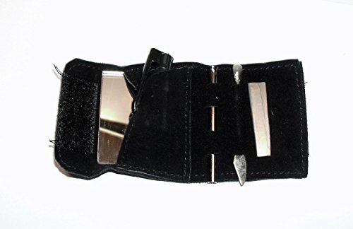 6 teiliges Schnupf Set Schnupftabak Etui mit Spiegel und Dosierer (klein) (silver) - 2