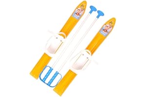 MARMAT Skis pour enfants, fixations de ski + bâtons de ski en plastique, 5 couleurs, 60 cm
