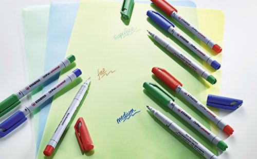 Stabilo OHPen Universal Folienschreiber (wasserlöslich fein) 4er Pack grün, rot, blau, schwarz - 4