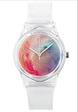 Swallowuk Frau PVC Uhr Quarzuhr, Kunststoff transparent Armband Uhr (Transparent)