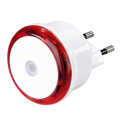 Hama LED Nachtlicht mit Dämmerungssensor, stromsparendes Orientierungslicht für die Steckdose, nur 0,8 W, rot