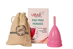 URAL Reusable Menstrual Cup for Women - Small Size | Ultra Soft Period Cup Made With Medical Grade Silicone | No Rashes No Leakage| Protection For Upto 10-12 Hours