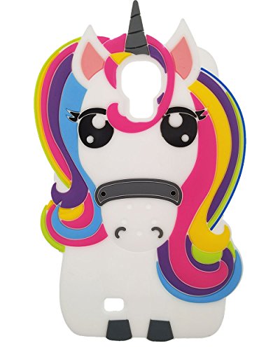 BENKER Samsung Galaxy S4 Funda  Anti-Ara  azos y Shockproof Im  genes de Dibujos Animados en 3D de Alta Calidad de Silicona Funda Protecci  n Cubrir Suave Flexible Funda - Rainbow Unicornio