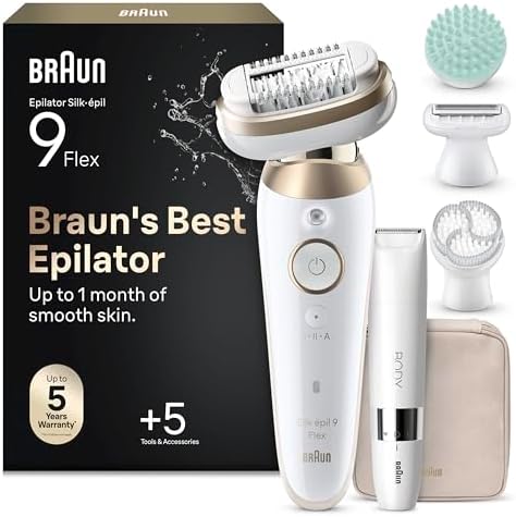 Braun Silk-Épil 9 Flex Epilatore Elettrico Donna, Accessori, 9-481 3d Oro