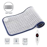 MIGICSHOW Heating Pad, Neck Shoulder Back Heating Pain Relief Whole Body Applicable, Washable Heat Pad with Auto Shut Off, 6 Heat Setting and Dry/Moist Heat Therapy 12x24in