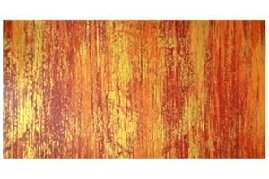 ‎FLORSOL Wachsplatte orange, rot-gold marmoriert 20x10 cm - 9719 - Verzierwachsplatte 200x100 mm für Kerzen.