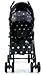 ZETA VOOOM - Black Dots with Rain Cover + Deluxe 2in1 footmuff liner zip off padded black
